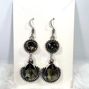 Green Amethyst 925 Earrings
